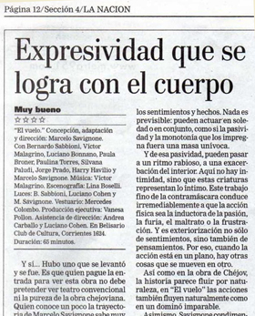 Crítica de El vuelo en La Nacion